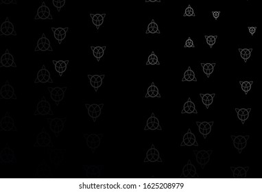 Dark Gray vector template with esoteric signs. Retro design in abstract style with witchcraft forms. Best design halloween events.