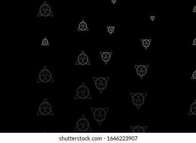 Dark Gray vector template with esoteric signs. Retro design in abstract style with witchcraft forms. Best design halloween events.