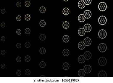 Dark Gray vector template with esoteric signs. Retro design in abstract style with witchcraft forms. Design for magic, spiritual events.