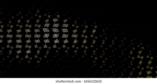 Dark Gray vector template with esoteric signs. Colorful vintage illustration with gradient alchemy shapes. Design for magic, spiritual events.
