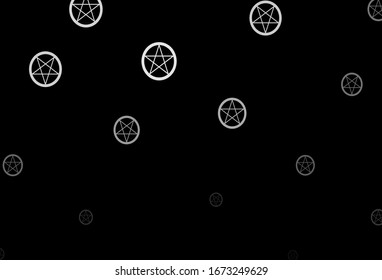 Dark Gray vector template with esoteric signs. Retro design in abstract style with witchcraft forms. Design for magic, spiritual events.