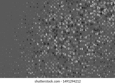 Dark Gray vector template with isolated letters. Shining colorful illustration with isolated letters. Best design for a college poster, banner.