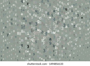 Dark Gray vector template with isolated letters. Modern geometrical illustration with ABC english symbols. Pattern for school, grammar websites.