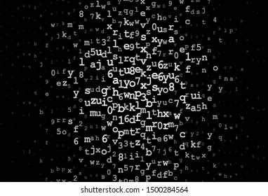 Dark Gray vector template with isolated letters. Modern geometrical illustration with ABC english symbols. Pattern for booklets, leaflets of education.