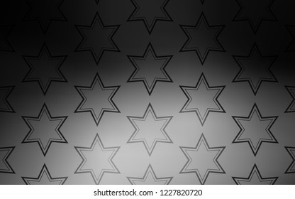Dark Gray vector template with sky stars. Blurred decorative design in simple style with stars. Pattern for wrapping gifts.