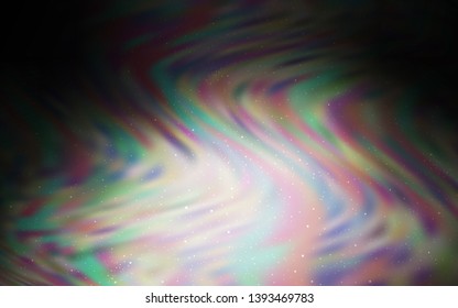 Dark Gray vector template with space stars. Space stars on blurred abstract background with gradient. Smart design for your business advert.