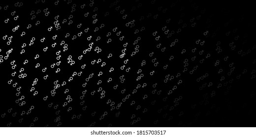 Dunkelgraue Vektorvorlage mit Frauensymbol. Abstrakte Illustration mit einer Darstellung der Macht der Frauen. Design für den Internationalen Frauentag.