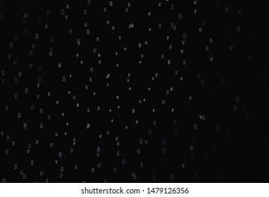 Dark Gray vector texture with colored currency signs. Shining colored illustration with currency signs. Design for ad, poster, banner of money making.