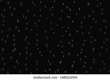 Dark Gray vector texture with colored currency signs. Colored symbols of currency on white background. Template for ads of currency markets, bank loans.