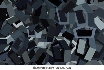 Dark Gray vector texture with colorful hexagons. Glitter abstract illustration in hexagonal style. Design for your business advert.