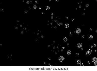 Dark Gray vector texture with delicious snacks. Abstract background with colorful Fast Food illustrations. Design for ad, poster, banner of cafes or restaurants.