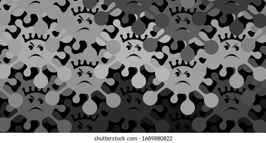 Dark gray vector texture with disease symbols. Simple design in abstract style with infection forms. Design for biohazard warning.