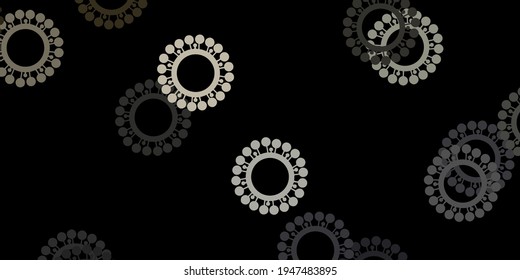 Dark gray vector texture with disease symbols. Colorful  gradient illness symbols in simple abstract style. Best design for quarantine events.