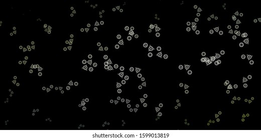 Dark Gray vector texture with religion symbols. Colorful vintage illustration with gradient alchemy shapes. Simple design for occult depiction.