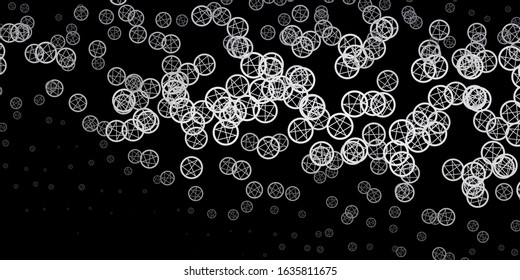 Dark Gray vector texture with religion symbols. Retro design in abstract style with witchcraft forms. Background for esoteric, mystic designs.
