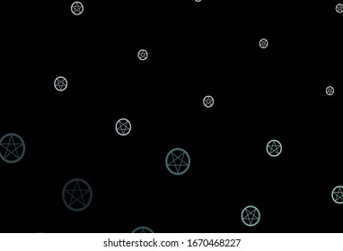 Dark Gray vector texture with religion symbols. Colorful mystic symbols with a gradient in ancient style. Simple base for your occult design.