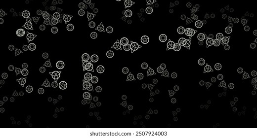 Dark Gray vector texture with religion symbols. Abstract illustration with gothic gradient shapes. Best design halloween events.