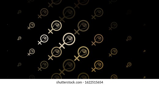 Dark Gray vector texture with women's rights symbols. Simple design in abstract style with women’s rights activism. Simple design for your web site.