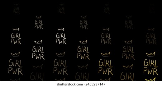 Dark Gray vector texture with women's rights symbols. Colorful illustration with gradient feminism shapes. Design for International Women’s Day.