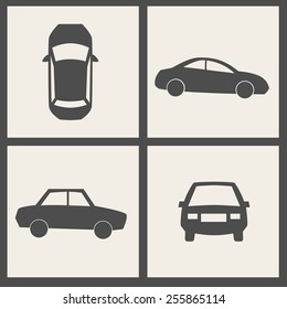 dark gray vector transport icons