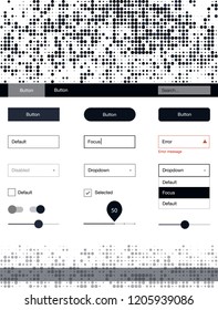 Dark Gray vector ui kit with dots. Decorative ui kit design in abstract style with colorful dots. This template you can use for landing pages.