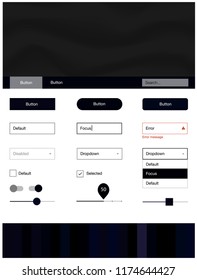 Dark Gray vector ui ux kit with lines, ovals. Colorful abstract illustration with gradient lines. This template you can use for websites.