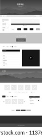 Dark Gray vector web ui kit with mountains. Decorative ui kit design in abstract style with colorful rocks. Simple colorful design for tourist websites.