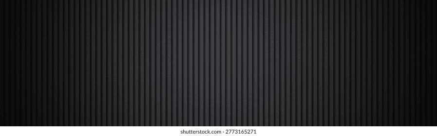 Dark gray vertical ribbed metal panel linear stripe texture.