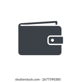 Dark gray wallet sits against a white surface, its simple form suggesting financial transactions and personal items.
