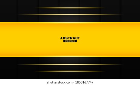 Dark Gray and Yellow horizontal line Background Template. Dark Abstract Background with Yellow Line For You. EPS 10