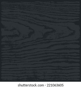 Dark grayscale wood texture background in square format. Realistic plank with annual years circles. Empty natural pattern swatch template. Vector illustration design elements save in 8 eps