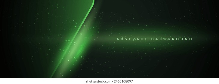 Dark green 3d vector abstract technology background with sparks.