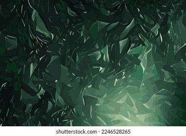 Dark green abstract background broken glass. eps10
