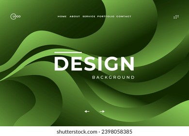 El fondo del resumen verde oscuro se compone de formas triangulares con franja de líneas y composición de luz. Diseño moderno. Ilustración vectorial.