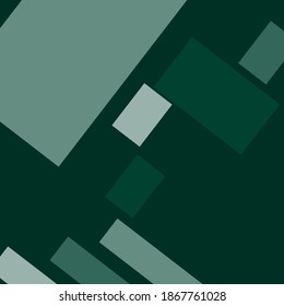 Dark green abstract background design with a variety of square shapes.