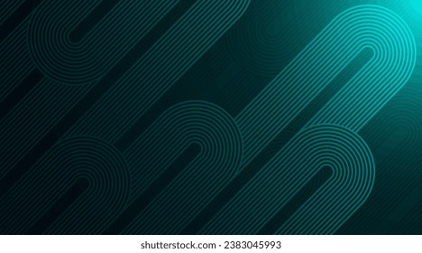 Dark green abstract background with diagonal rounded lines. Geometric stripe line art design. Simple geometric pattern. Modern graphic element. Suit for banner, card, cover, flyer, poster, website