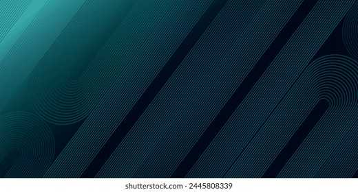 Dark green abstract background with diagonal rounded lines. Geometric line art design. Simple geometric pattern. Modern graphic element. Suitable for banners, cards, covers, flyers, posters,