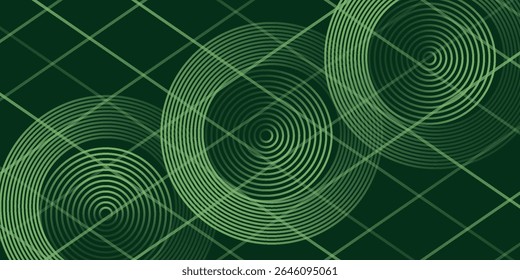 Dark green abstract background with diagonal rounded lines. Geometric stripe line art design. Simple geometric pattern. Modern graphic element. Suit for banner