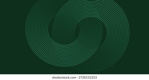 Fundo abstrato verde escuro com linhas arredondadas diagonais. Projeto de arte de linha de faixa geométrica. Padrão geométrico simples. Elemento gráfico moderno. Terno para banner