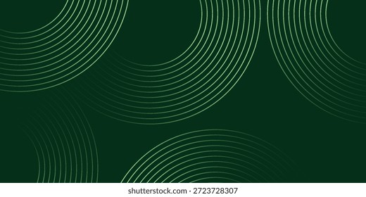 Fundo abstrato verde escuro com linhas arredondadas diagonais. Projeto de arte de linha de faixa geométrica. Padrão geométrico simples. Elemento gráfico moderno. Terno para banner