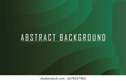 Dark green abstract background with flowing curves and text gradient
