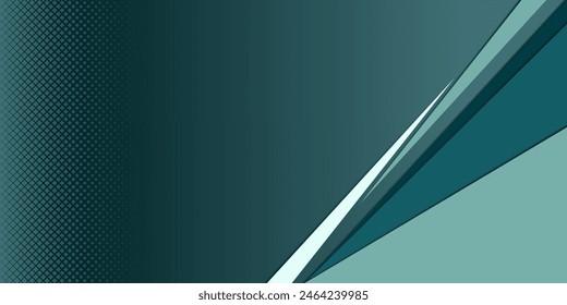 Dark green abstract background with Geometric shape overlap layers. Modern luxury vector background