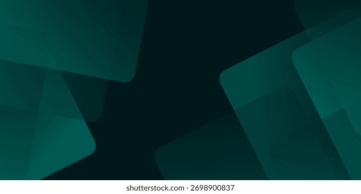 Fundo abstrato verde escuro com linhas de ouro e sombra. Camadas sobrepostas de forma geométrica. Quadrados transparentes. Gráfico de quadrados arredondados de luxo moderno