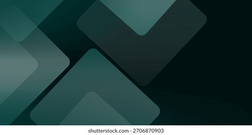 Fondo abstracto verde oscuro con líneas de oro y sombra. Las capas de superposición de formas geométricas. Cuadrados transparentes. Gráfico moderno de cuadrados redondeados de lujo
