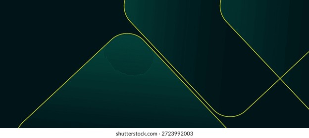 Dunkelgrüner abstrakter Hintergrund mit goldenen Linien und Schatten.

