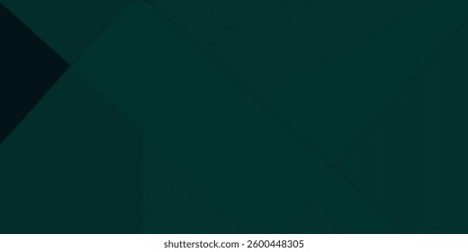 Dark green abstract background with lines and shadow. Geometric shape overlap layers. Transparent squares. Modern luxury rounded squares graphic pattern banner template design