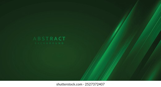 dark green abstract background with modern transparent and glowing diagonal line element vector