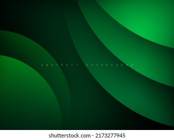 fondo abstracto verde oscuro con forma de corte de papel circular realista