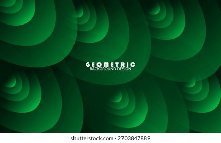 Fondo abstracto verde oscuro con forma realista de corte de papel circular. cartel, Web, cubierta, diseño