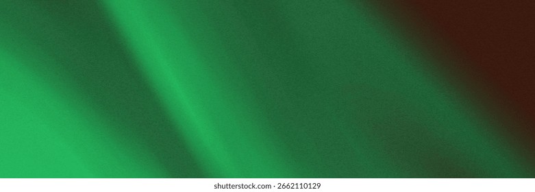 Fundo abstrato verde escuro, transição verde luz suave com luz suave. Fundo verde horizontal texturizado áspero.